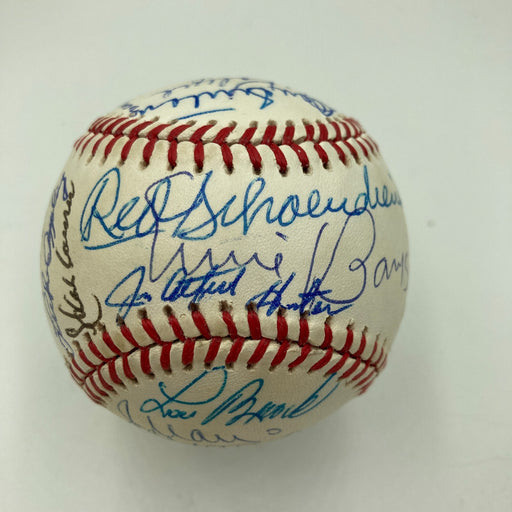 Willie Mays Hank Aaron Hall Of Fame Multi Signed Baseball JSA COA