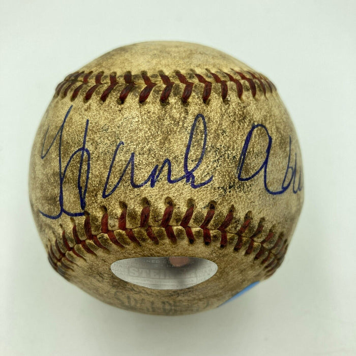 Hank Aaron Signed 1950's Game Used National League Baseball PSA DNA & MEARS COA