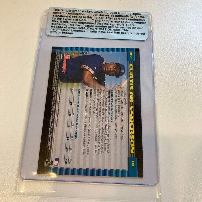 2002 Bowman Draft Curtis Granderson Signed Baseball Card CAS Certified Auto