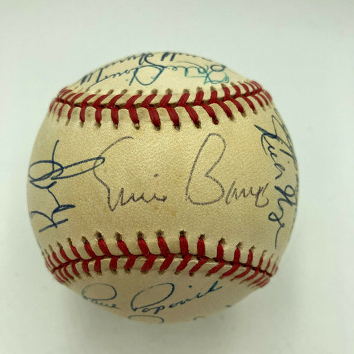 1969 Chicago Cubs Team Signed Baseball Ernie Banks Billy Williams Santo JSA COA