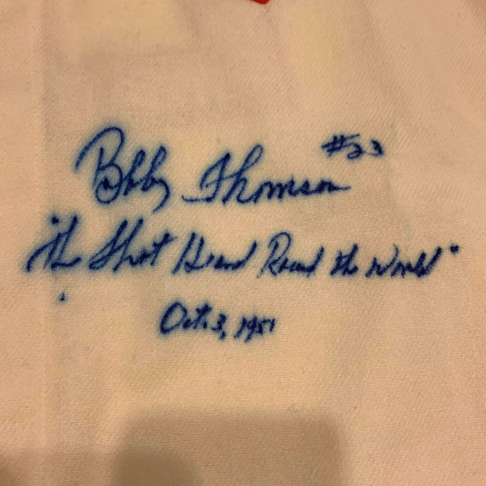 Bobby Thomson Ralph Branca Shot Heard 'Round World Signed Giants Jersey Steiner