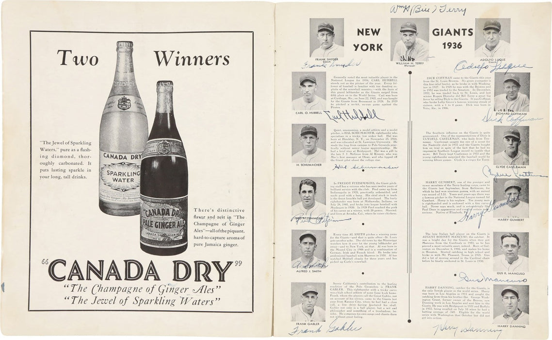 1936 New York Yankees Team Signed World Series Program 51 Sigs Lou Gehrig PSA