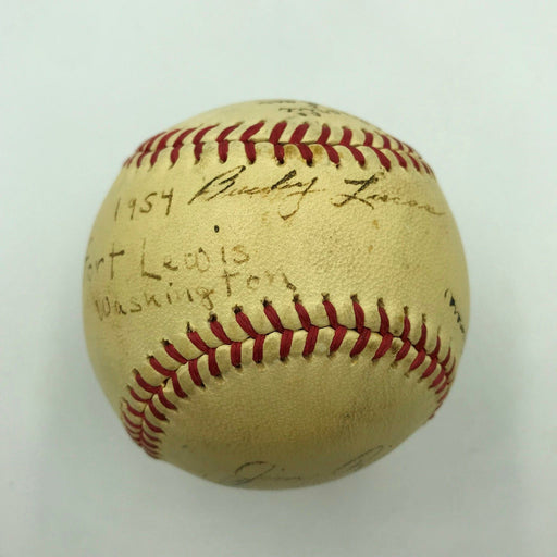 Legendary Hitting Coach Charley Lau 1954 Fort Lewis Military Signed Baseball