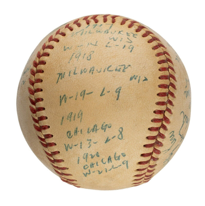 Dickey Kerr Single Signed Heavily Inscribed Stat Baseball 1919 Black Sox JSA COA