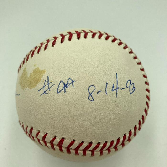Reggie Jackson #44 Retirement 8-14-1993 Signed Baseball Steiner Hologram