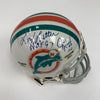1972 Miami Dolphins Multi Signed Riddell Mini Football Helmet JSA COA