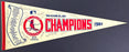 1982 St. Louis Cardinals World Series Champs Team Signed Baseball Pennant BAS