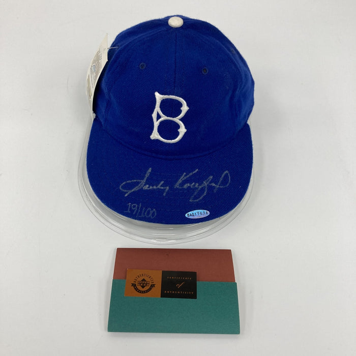 Sandy Koufax Signed Brooklyn Dodgers Game Model Hat UDA COA 19/100