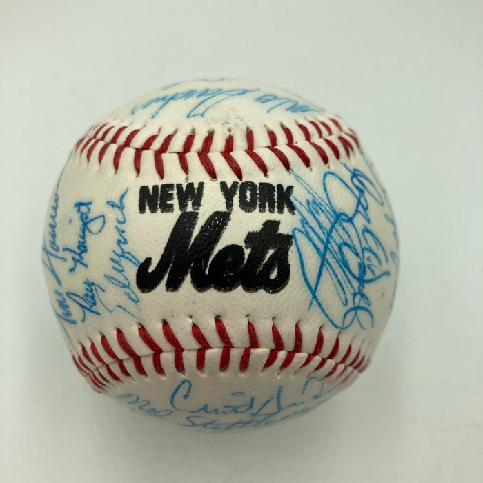 1985 - 1986 New York Mets Team Signed Baseball 28 Sigs With Gary Carter