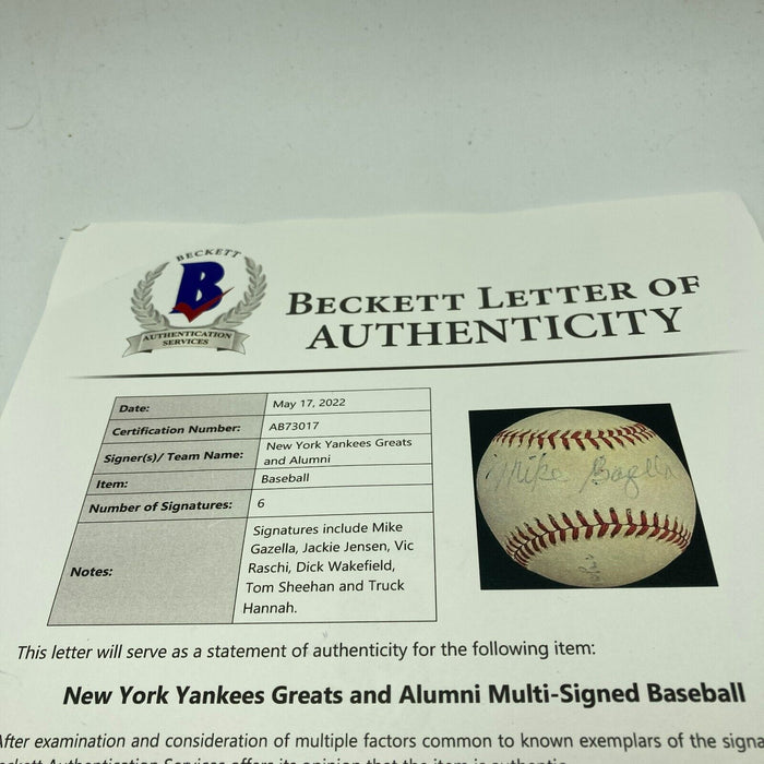 Mike Gazella 1927 Yankees Sweetspot Signed American League Baseball Beckett COA