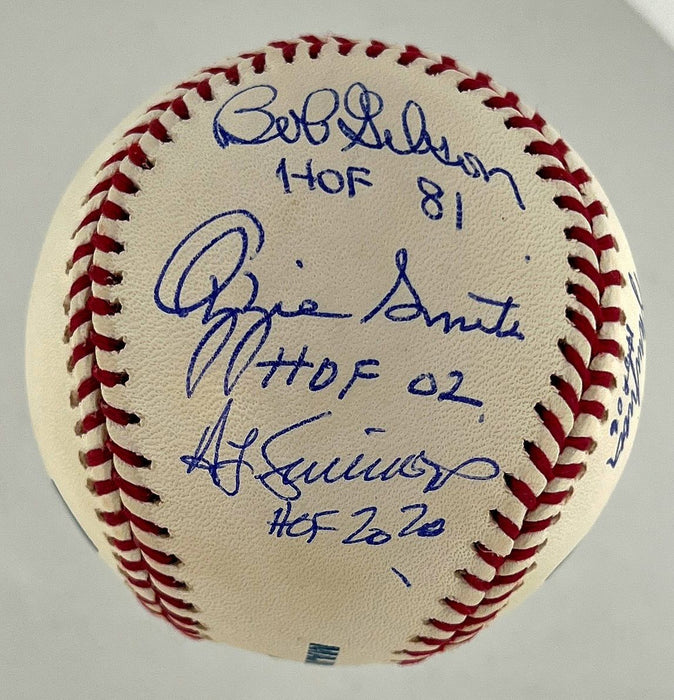 Stan Musial Bob Gibson Ozzie Smith St. Louis Cardinals HOF Signed Baseball BAS