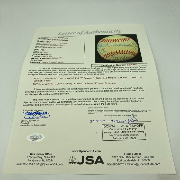 Ted Williams Carl Yastrzemski Boston Red Sox Legends Multi Signed Baseball JSA