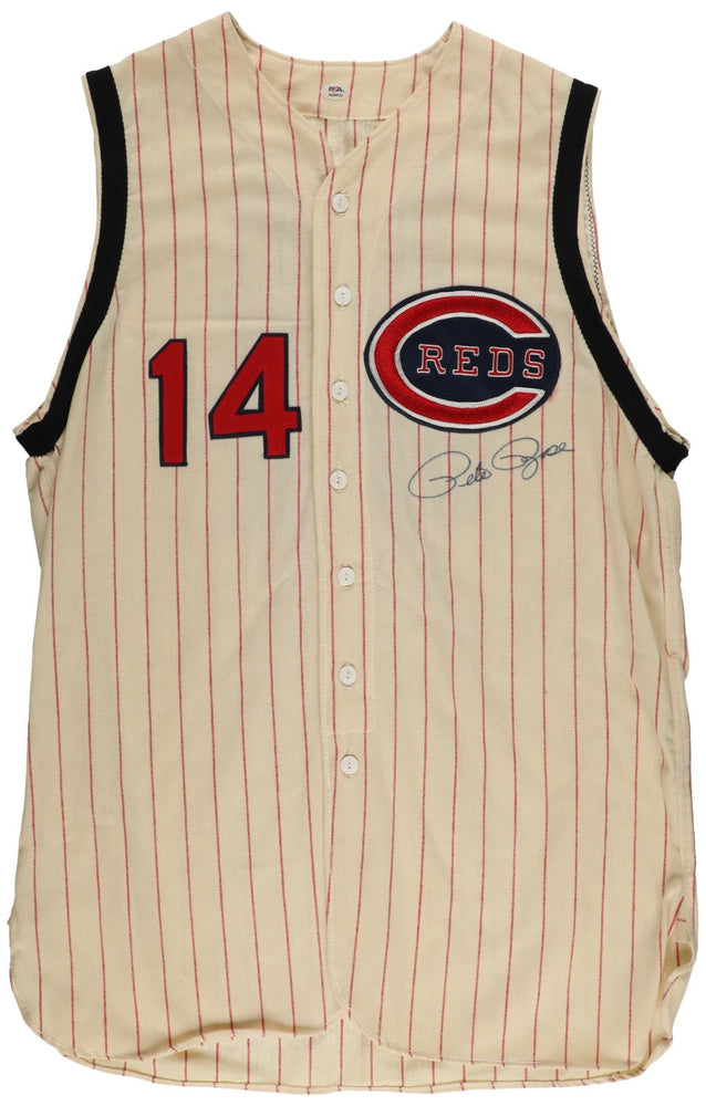 Pete Rose Signed Vintage Cincinnati Reds Jersey PSA DNA