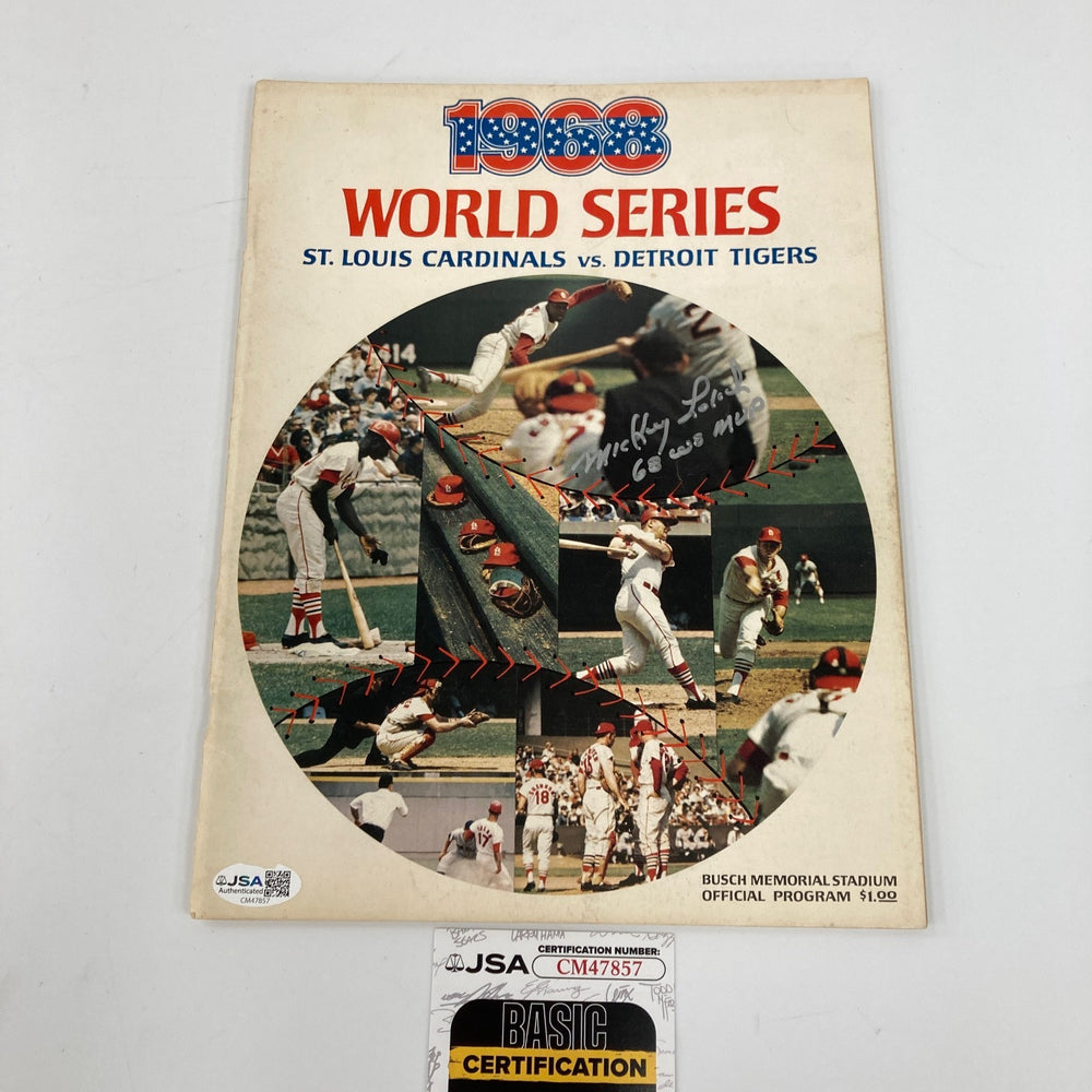 Mickey Lolich "1968 W.S. MVP" Signed World Series Program JSA COA