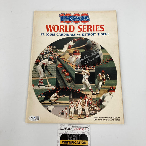 Mickey Lolich "1968 W.S. MVP" Signed World Series Program JSA COA
