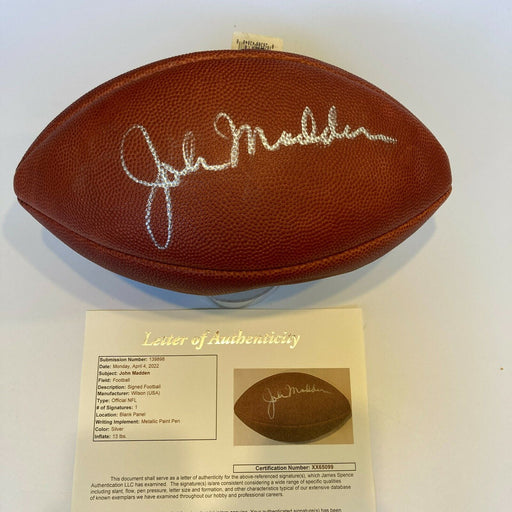 John Madden Signed Autographed Official Wilson NFL Game Football JSA COA