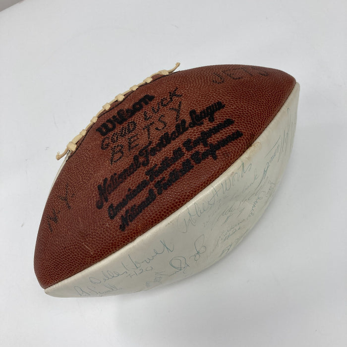 Joe Namath 1974 New York Jets Team Signed Vintage Wilson NFL Football JSA COA