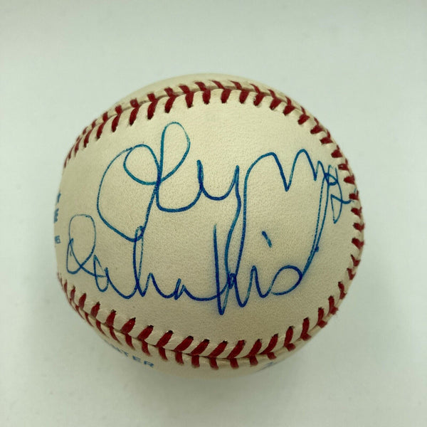 Michael Moriarty & Olympia Dukaki Signed Autographed Baseball Movie Star JSA COA