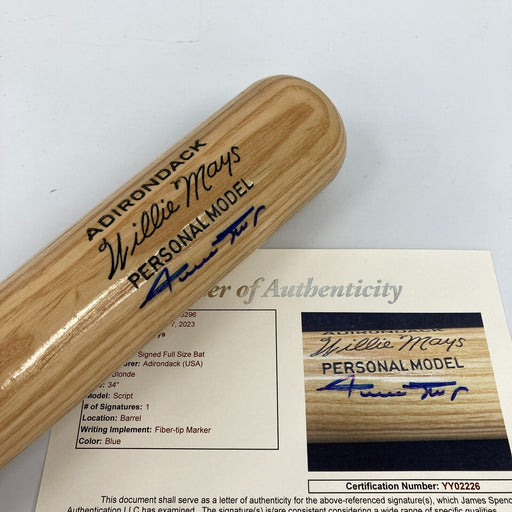 Willie Mays Signed Adirondack Game Model Baseball Bat JSA COA