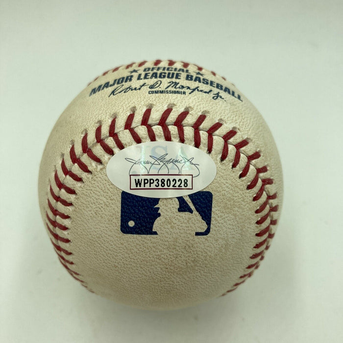 Ronald Acuna Jr. MLB Debut 4-25-18 Signed Game Used Baseball Beckett COA & MLB