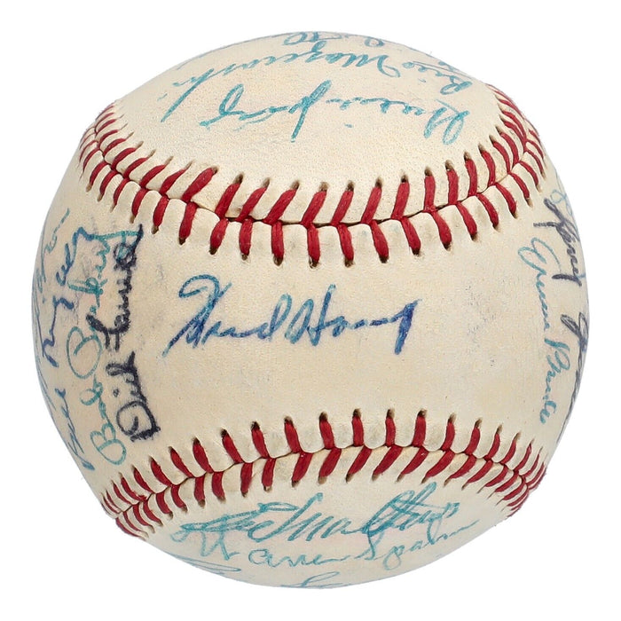 1958 All Star Game Team Signed Baseball 26 Sigs Willie Mays Ernie Banks JSA COA