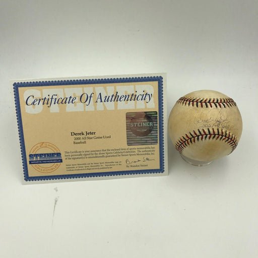 Incredible Derek Jeter Signed Game Used 2000 All Star Game Baseball Steiner COA