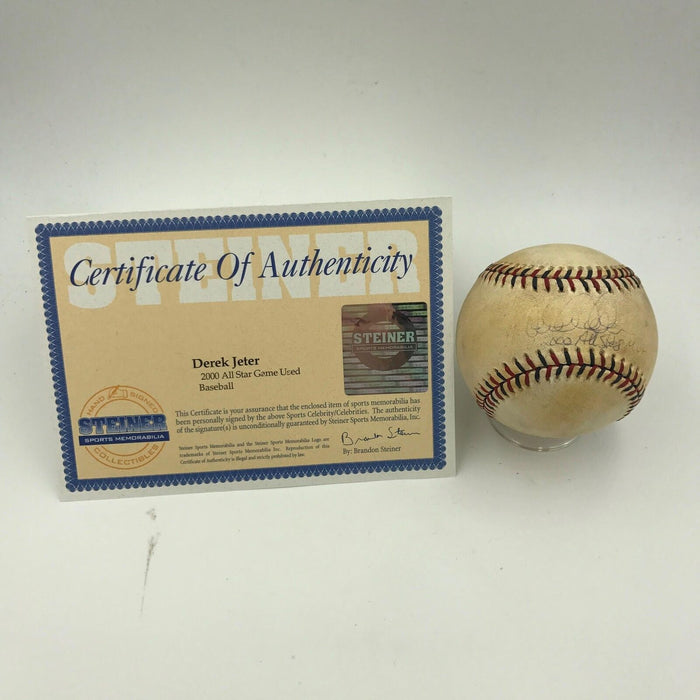 Incredible Derek Jeter Signed Game Used 2000 All Star Game Baseball Steiner COA