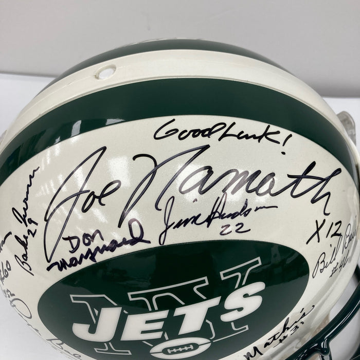 1969 New York Jets Super Bowl Champs Team Signed Authentic Game Helmet JSA COA