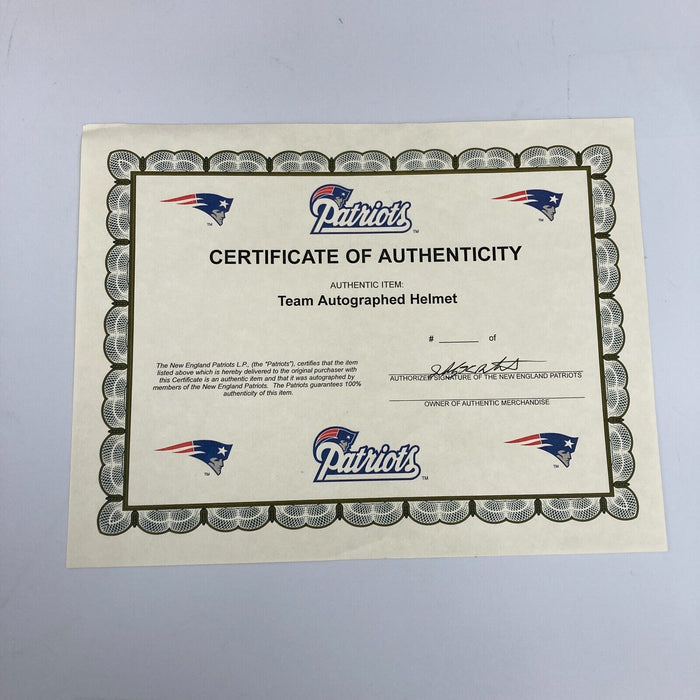 Tom Brady 2007 New England Patriots AFC Champs Team Signed Helmet 54 Sigs JSA