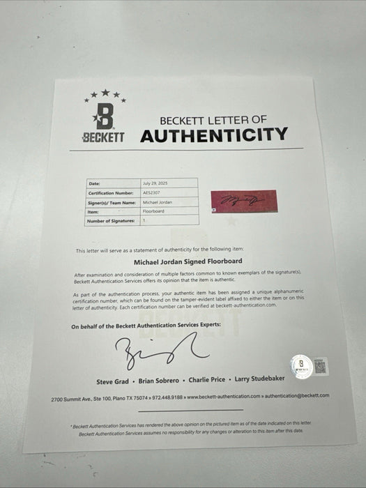 Beautiful Michael Jordan Signed Bulls Game Used Floor Display UDA & Beckett COA