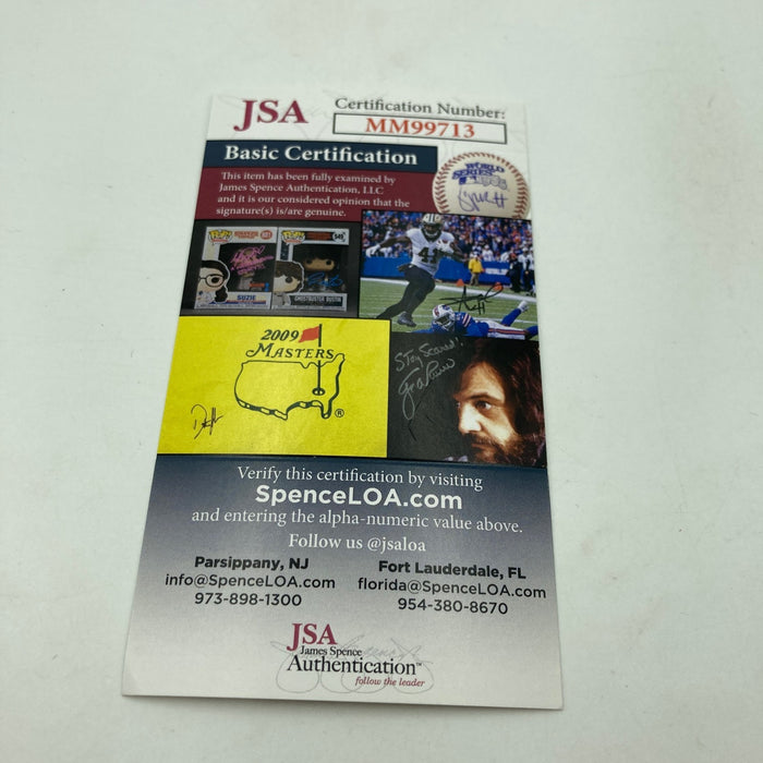 John Sterling Signed Heavily Inscribed STAT Baseball JSA COA RARE!