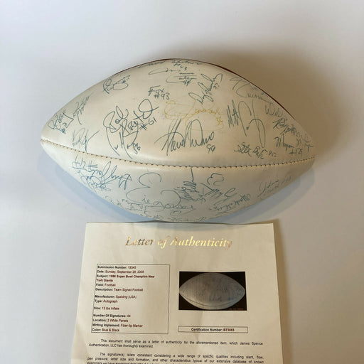 1986 New York Giants Super Bowl Champs Team Signed Football With JSA COA