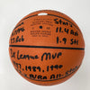 Magic Johnson Signed Heavily Inscribed STATS Basketball 18/32 JSA & Steiner COA