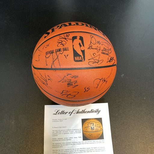 Lebron James 2008-2009 Cleveland Cavaliers Team Signed Game Basketball PSA DNA