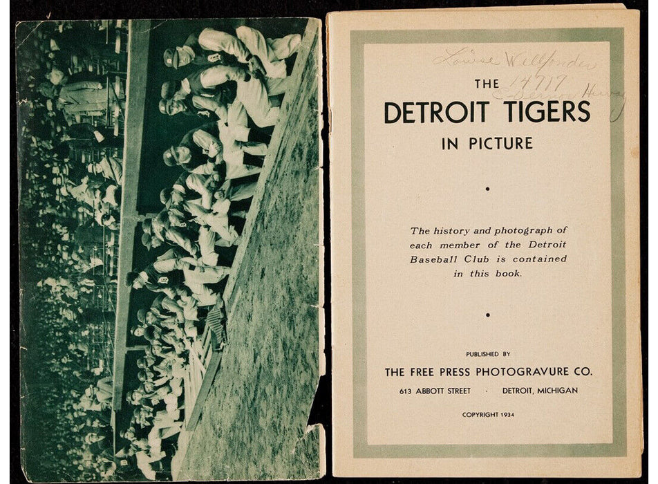 Incredible 1934 Detroit Tigers AL Champs Team Signed Program 34 Sigs JSA COA