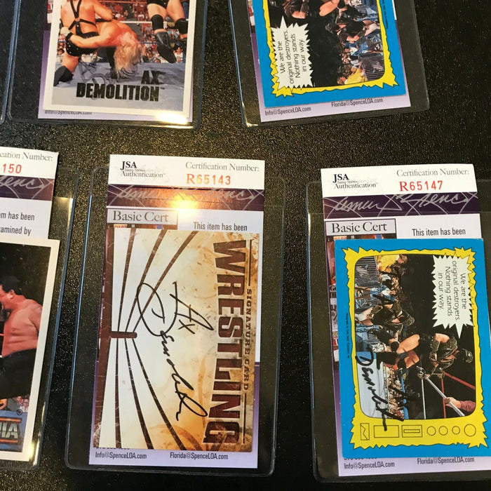 Lot Of (15) Demolition Ax WWE Signed Autographed Wrestling Cards With JSA COA