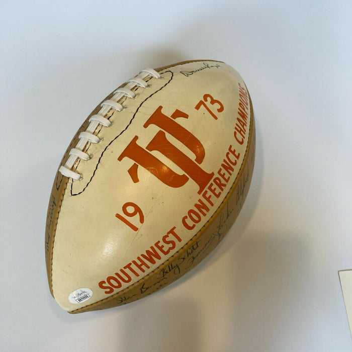 1973 Texas Longhorns SWC Champions Team Signed Football 50+ Sigs JSA COA