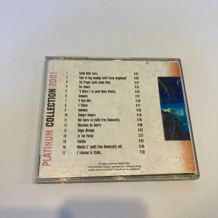 Andrea Bocelli Signed 2001 Greatest Hits CD With JSA COA