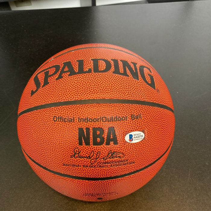 Rare Chick Hearn Single Signed Spalding Basketball Los Angeles Lakers Beckett