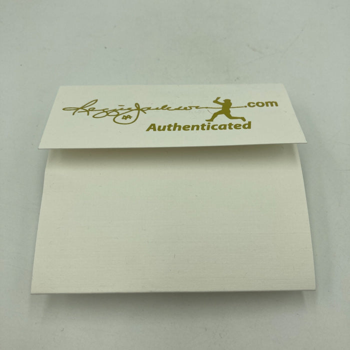 Joe Montana Signed Heavily Inscribed Career STAT Baseball Reggie Jackson COA