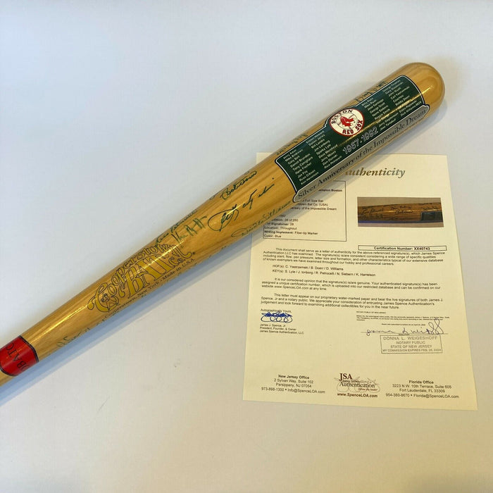 1967 Boston Red Sox AL Champs Team Signed Baseball Bat Carl Yastrzemski JSA COA