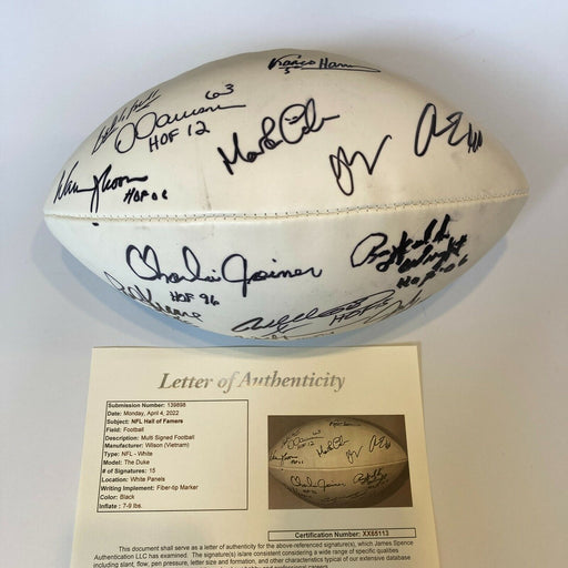 Franco Harris Hall Of Fame Legends Multi Signed Football With 15 Sigs JSA COA