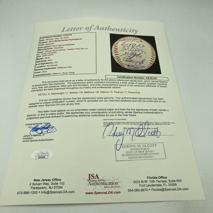 2013 Boston Red Sox & St. Louis Cardinals Signed World Series Baseball JSA COA