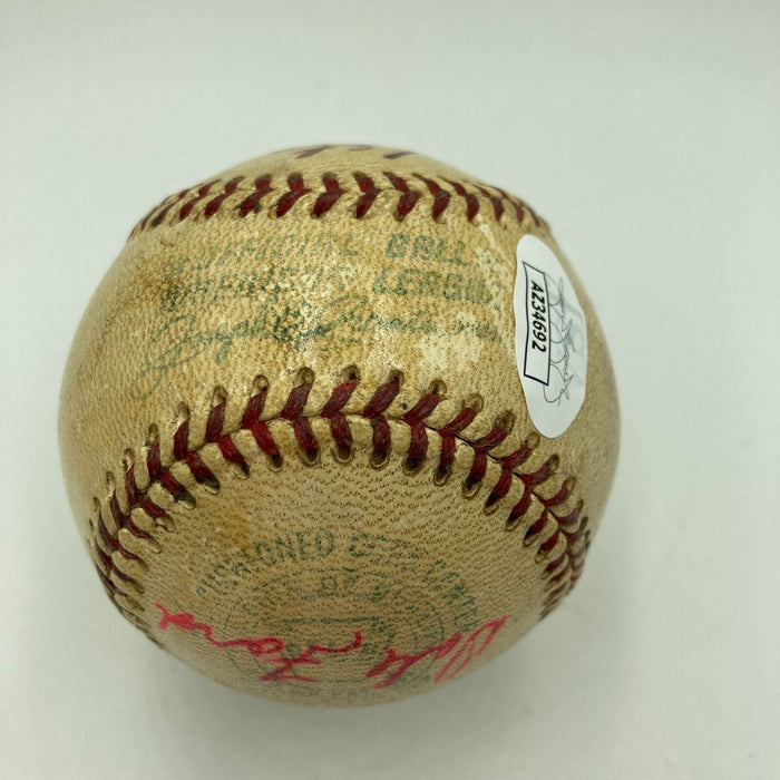 Dale Ford Umpire First Major League Game Signed Game Used Baseball JSA COA