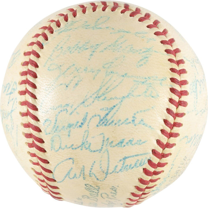 1958 New York Yankees World Series Champs Team Signed Baseball PSA DNA COA