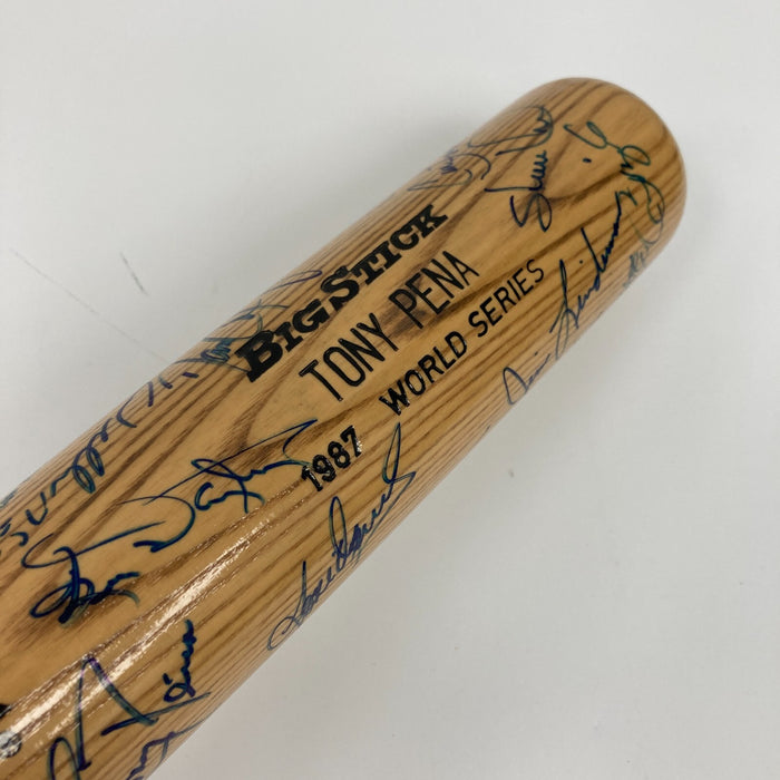 1987 St. Louis Cardinals NL Champs Team Signed World Series Game Issued Bat JSA