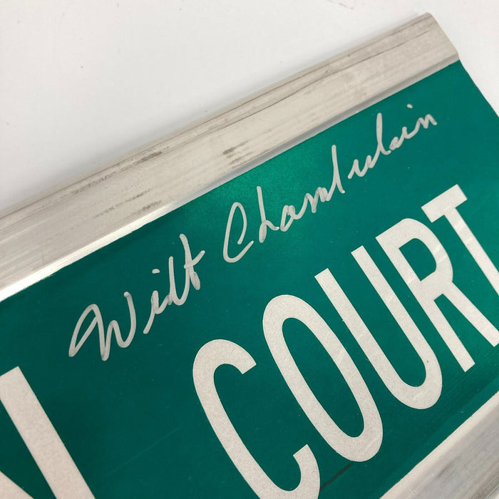 Wilt Chamberlain Signed 6x30 Street Sign Wilt Chamberlain Court JSA COA