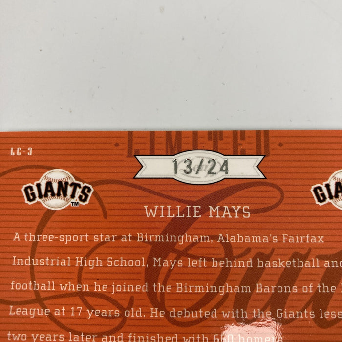2005 Leaf Limited Cuts Willie Mays Auto Patch #13/24