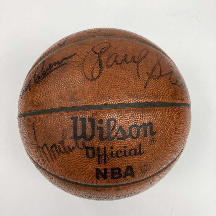 1975-76 Boston Celtics NBA Champs Team Signed Game Used Basketball Beckett COA