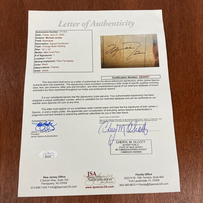 Michael Jordan Signed Last Dance Game Used Final Floor NBA Finals UDA & JSA COA